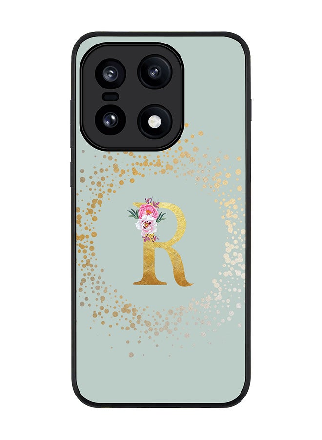 Stylizedd For OnePlus 15 Case,Slim fit Camera Protection, Shockproof Thin Phone cover  - Custom Monogram Floral - R  (Light Grey ) - Image 1